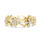 Art Deco Floral Diamond Eternity Band in Rose Gold