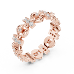 Vintage Floral Diamond Eternity Ring in Rose Gold