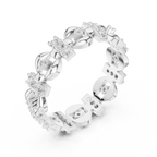 Vintage Floral Diamond Eternity Ring in Rose Gold