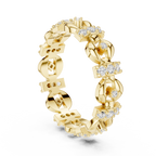 Vintage Floral Diamond Eternity Ring in Rose Gold