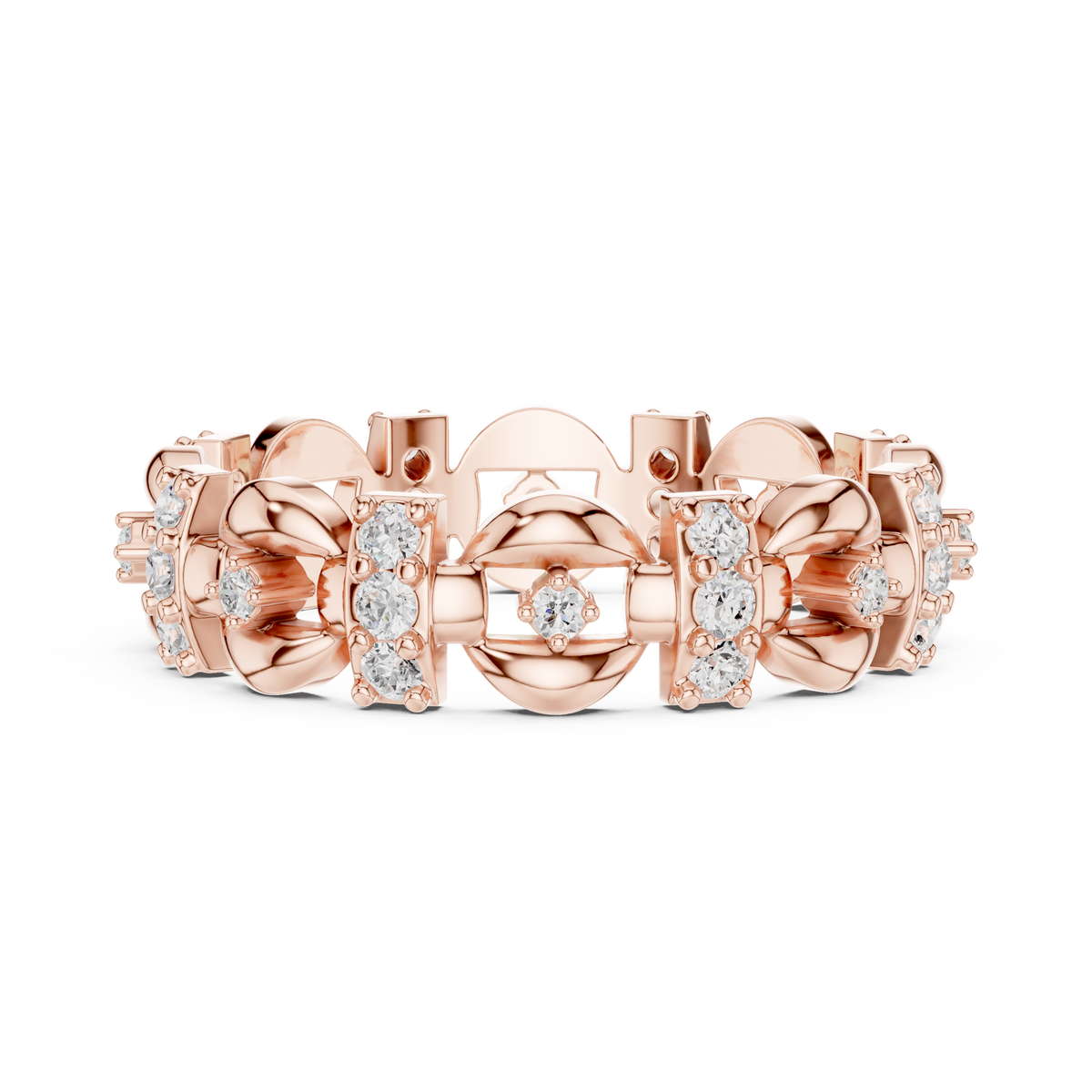 Vintage Floral Diamond Eternity Ring – view 5 of 12, lab grown diamond ring | Jewelix Atelier