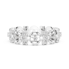 Vintage Floral Diamond Eternity Ring in Rose Gold