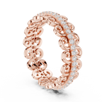 Vintage Scroll Diamond Eternity Ring in Rose Gold