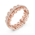 Vintage Scroll Diamond Eternity Ring in Rose Gold