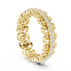Vintage Scroll Diamond Eternity Ring in Rose Gold