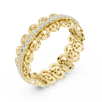 Vintage Scroll Diamond Eternity Ring in Rose Gold