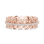 Vintage Scroll Diamond Eternity Ring in Rose Gold