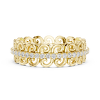 Vintage Scroll Diamond Eternity Ring in Rose Gold
