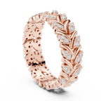 Nature Inspired Diamond Eternity Band in Rose Gold