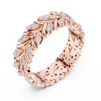 Nature Inspired Diamond Eternity Band in Rose Gold