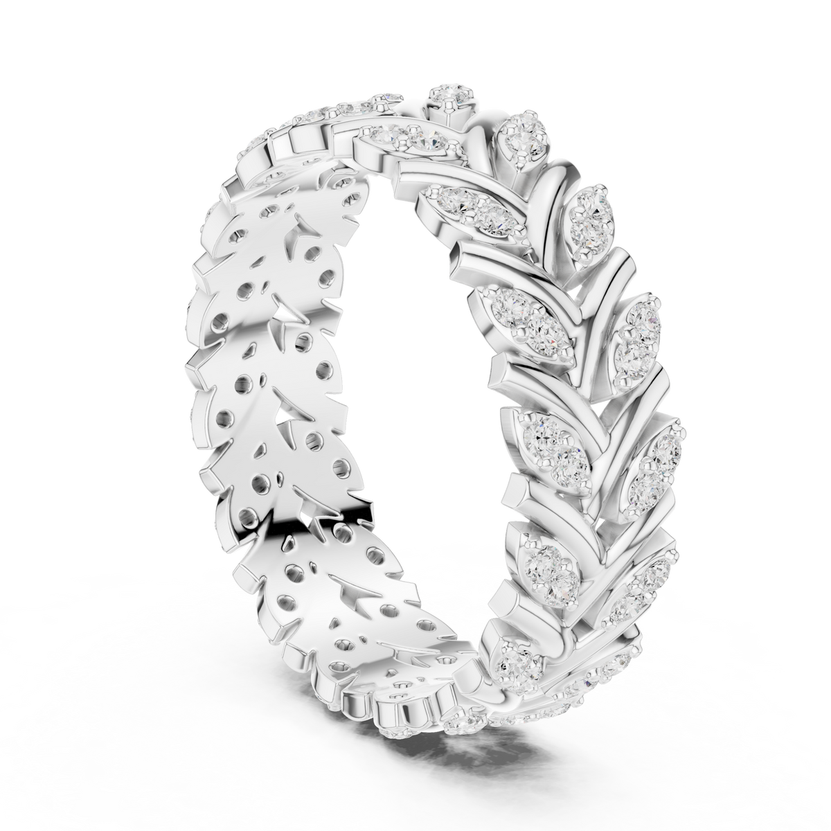Nature Inspired Diamond Eternity Band – view 2 of 12, lab grown diamond band | Jewelix Atelier