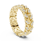 Nature Inspired Diamond Eternity Band in Rose Gold
