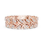 Nature Inspired Diamond Eternity Band in Rose Gold