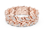 Nature Inspired Diamond Eternity Band in Rose Gold