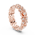 Vintage Halo Diamond Eternity Ring in Rose Gold