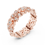 Vintage Halo Diamond Eternity Ring in Rose Gold
