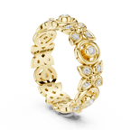 Vintage Halo Diamond Eternity Ring in Rose Gold