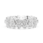 Vintage Halo Diamond Eternity Ring in Rose Gold