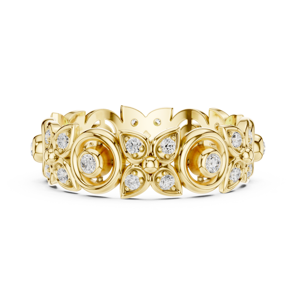 Vintage Halo Diamond Eternity Ring in Rose Gold