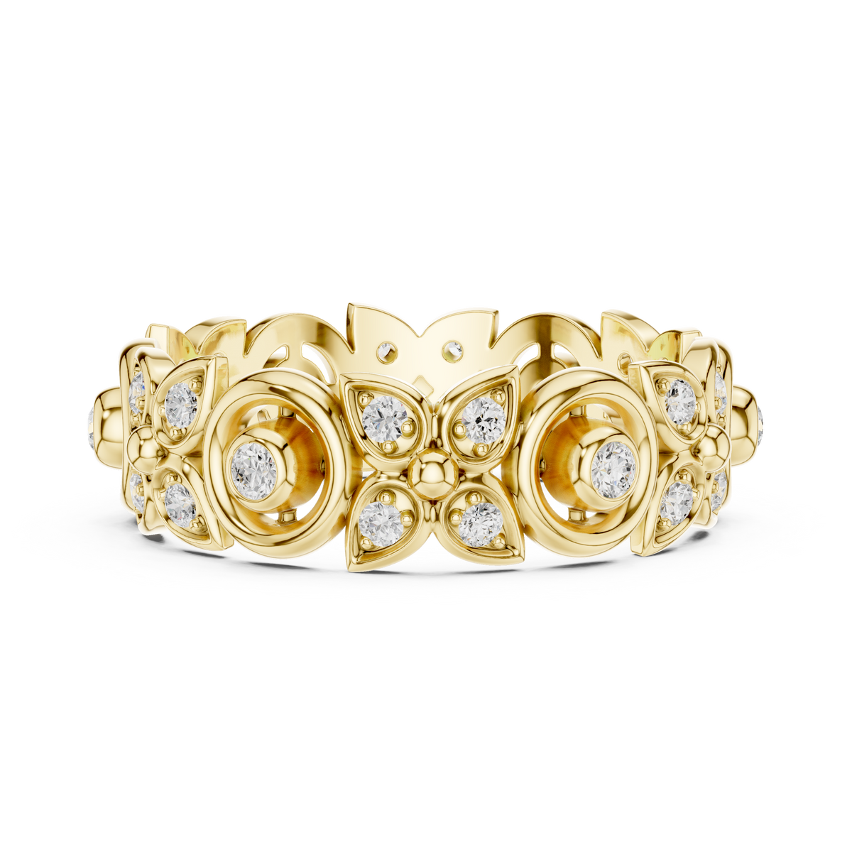 Vintage Halo Diamond Eternity Ring in Rose Gold – view 9 of 12, lab grown diamond ring | Jewelix Atelier