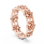 Vintage Floral Diamond Eternity Band in Rose Gold