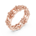Vintage Floral Diamond Eternity Band in Rose Gold