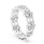 Vintage Floral Diamond Eternity Band in Rose Gold