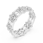 Vintage Floral Diamond Eternity Band in Rose Gold