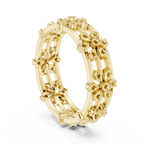 Vintage Floral Diamond Eternity Band in Rose Gold