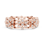 Vintage Floral Diamond Eternity Band in Rose Gold
