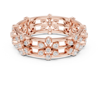 Vintage Floral Diamond Eternity Band in Rose Gold