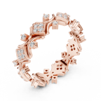 Vintage Geometric Diamond Eternity Ring in Rose Gold