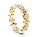 Vintage Geometric Diamond Eternity Ring in Rose Gold