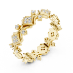 Vintage Geometric Diamond Eternity Ring in Rose Gold