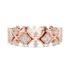 Vintage Geometric Diamond Eternity Ring in Rose Gold
