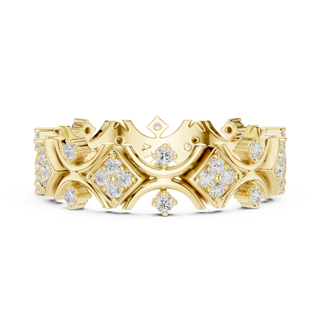 Vintage Geometric Diamond Eternity Ring in Rose Gold