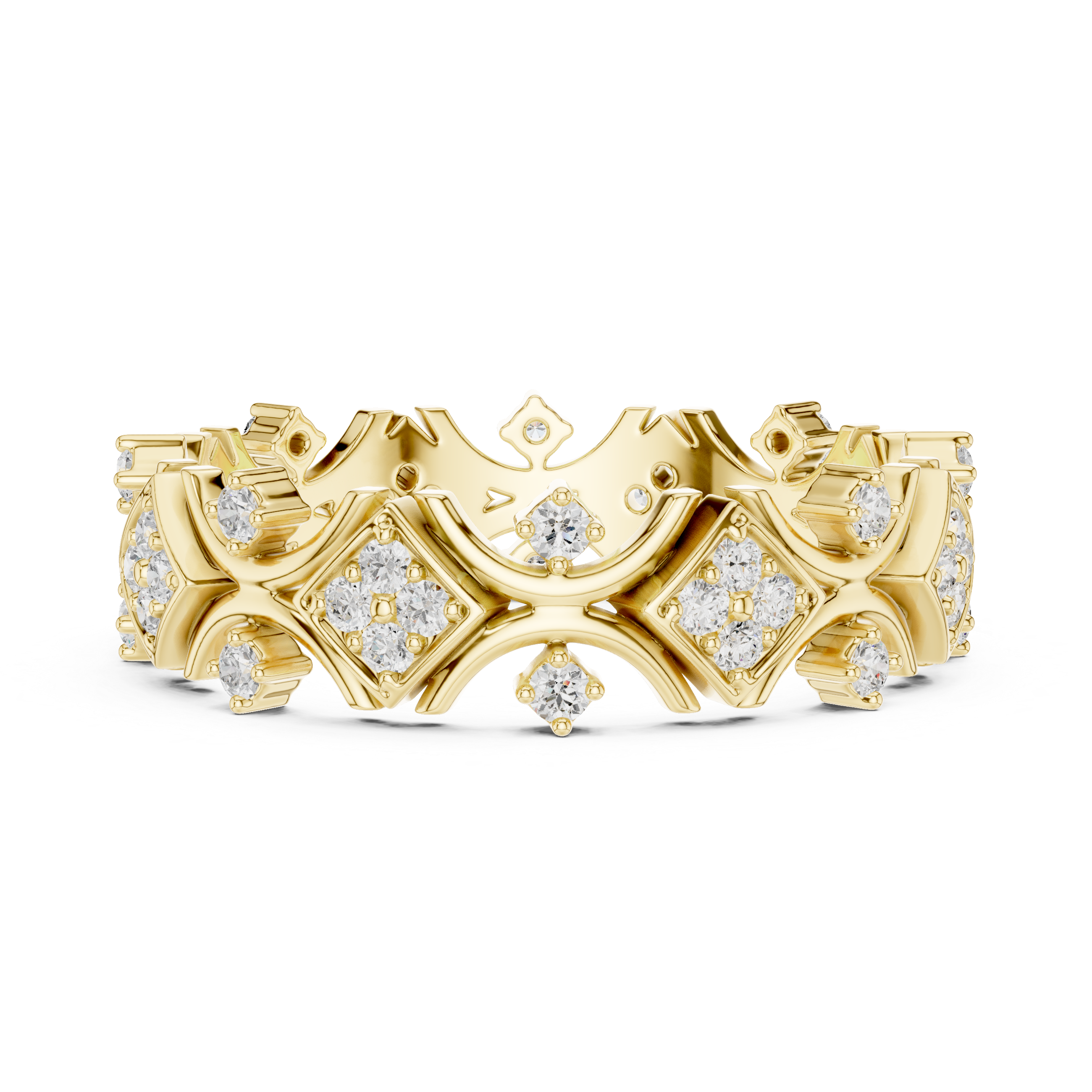 Vintage Geometric Diamond Eternity Ring in Rose Gold