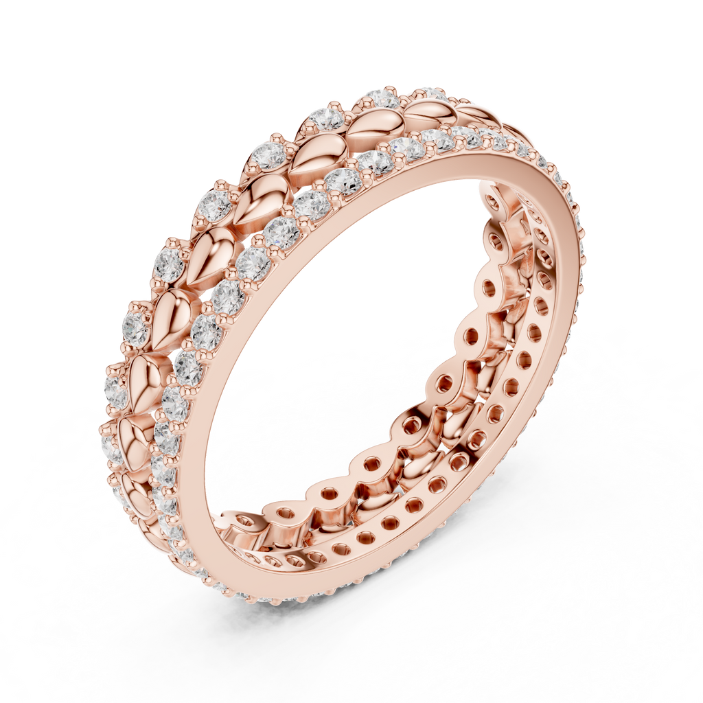 Vintage Diamond Eternity Band in Rose Gold