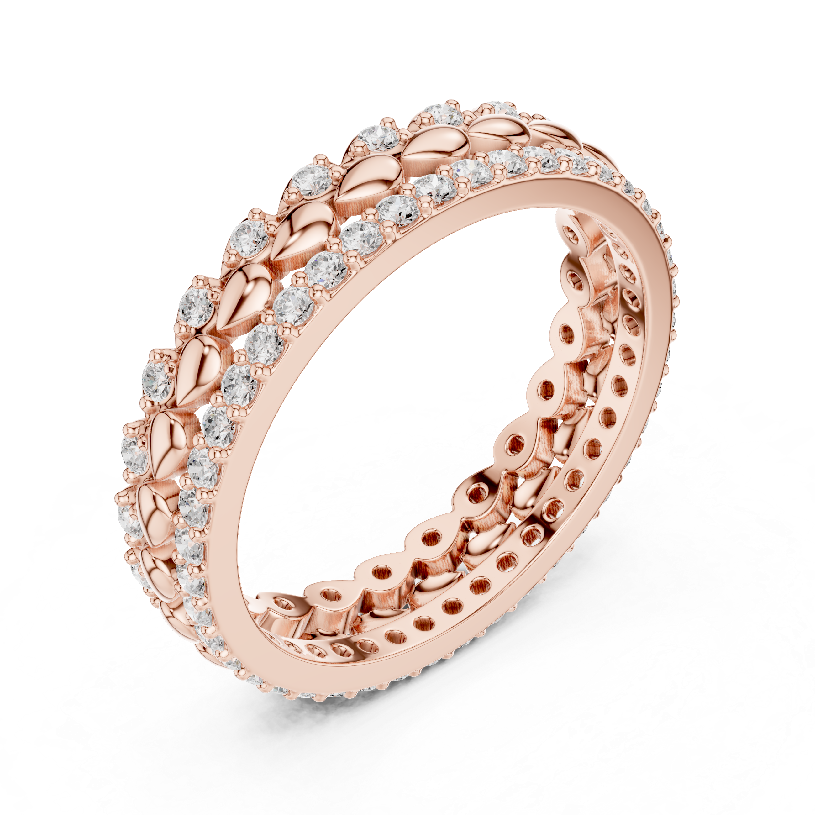 Vintage Diamond Eternity Band in Rose Gold