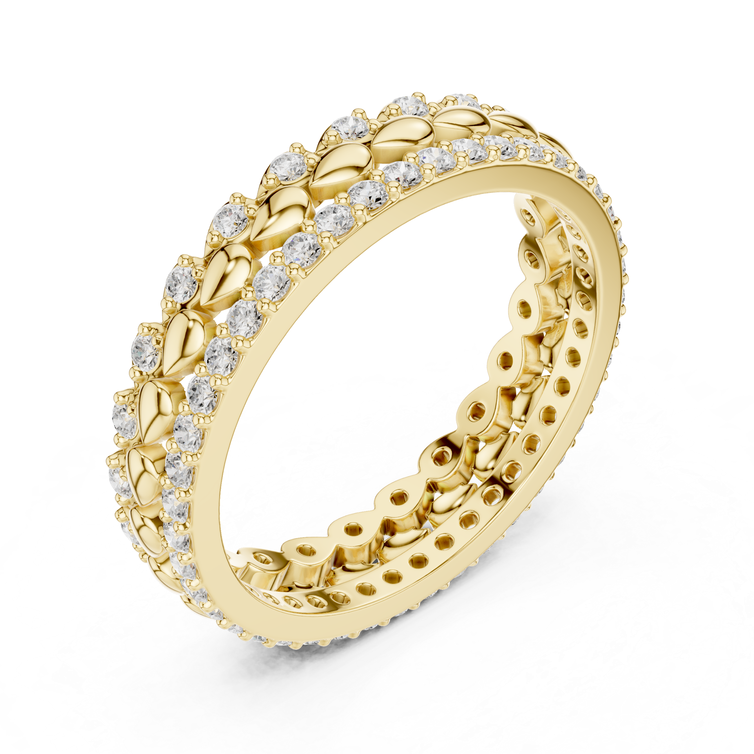 Vintage Diamond Eternity Band in Rose Gold