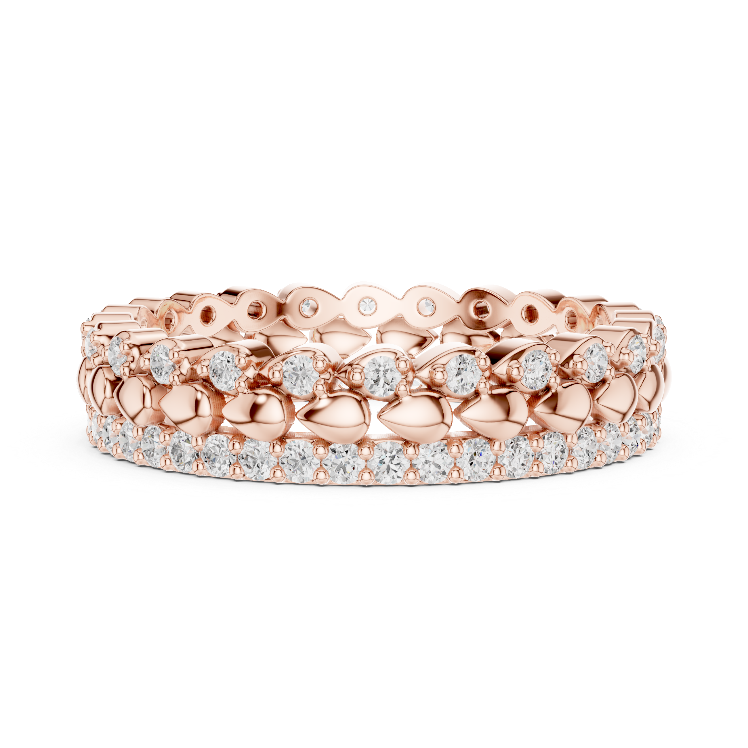 Vintage Diamond Eternity Band in Rose Gold