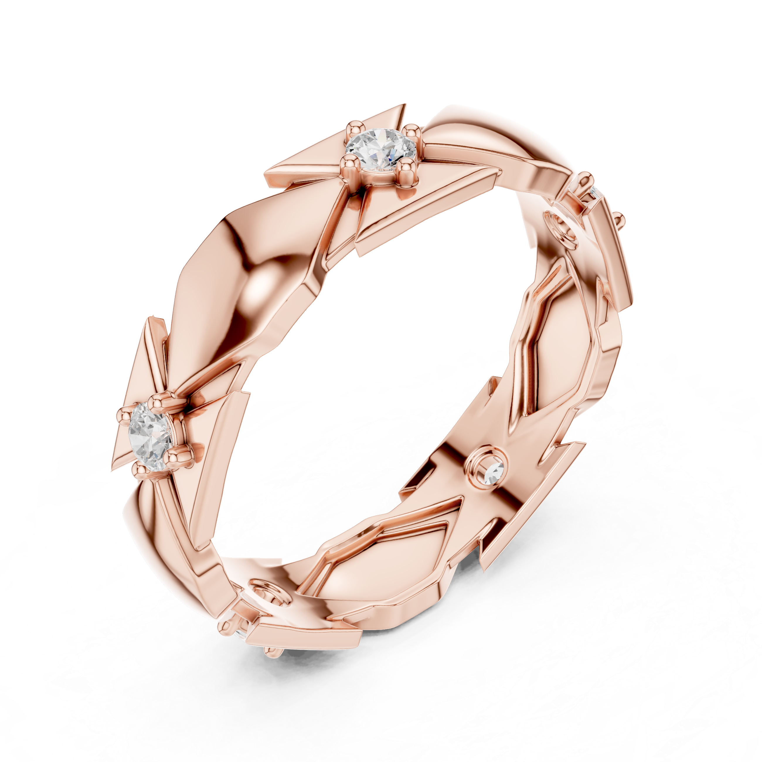 Minimal Bezel Diamond Wedding Band Ring