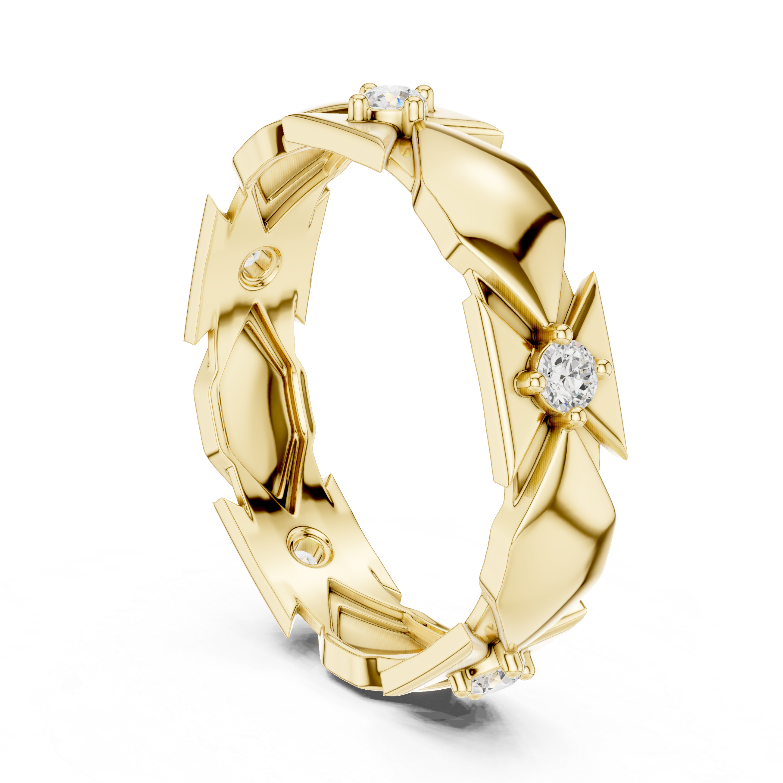 Minimal Bezel Diamond Wedding Band Ring