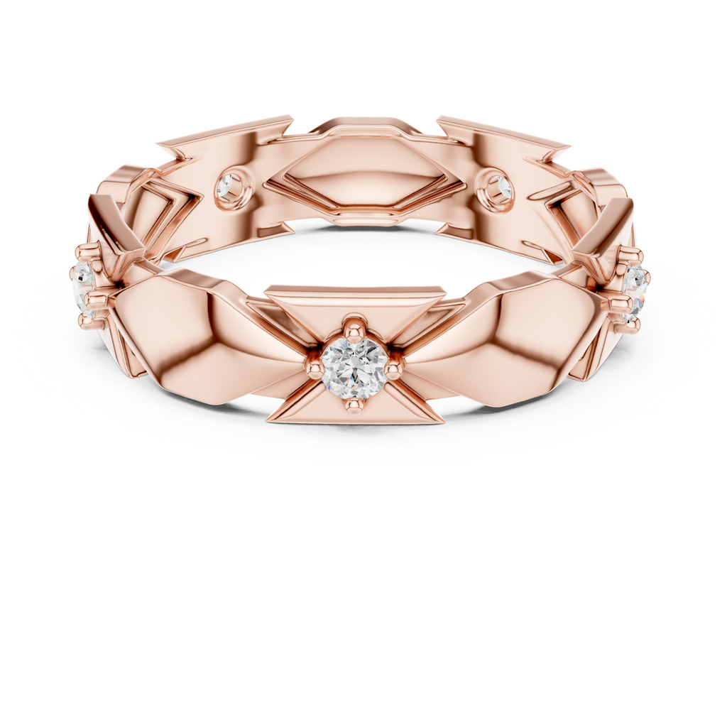 Minimal Bezel Diamond Wedding Band Ring