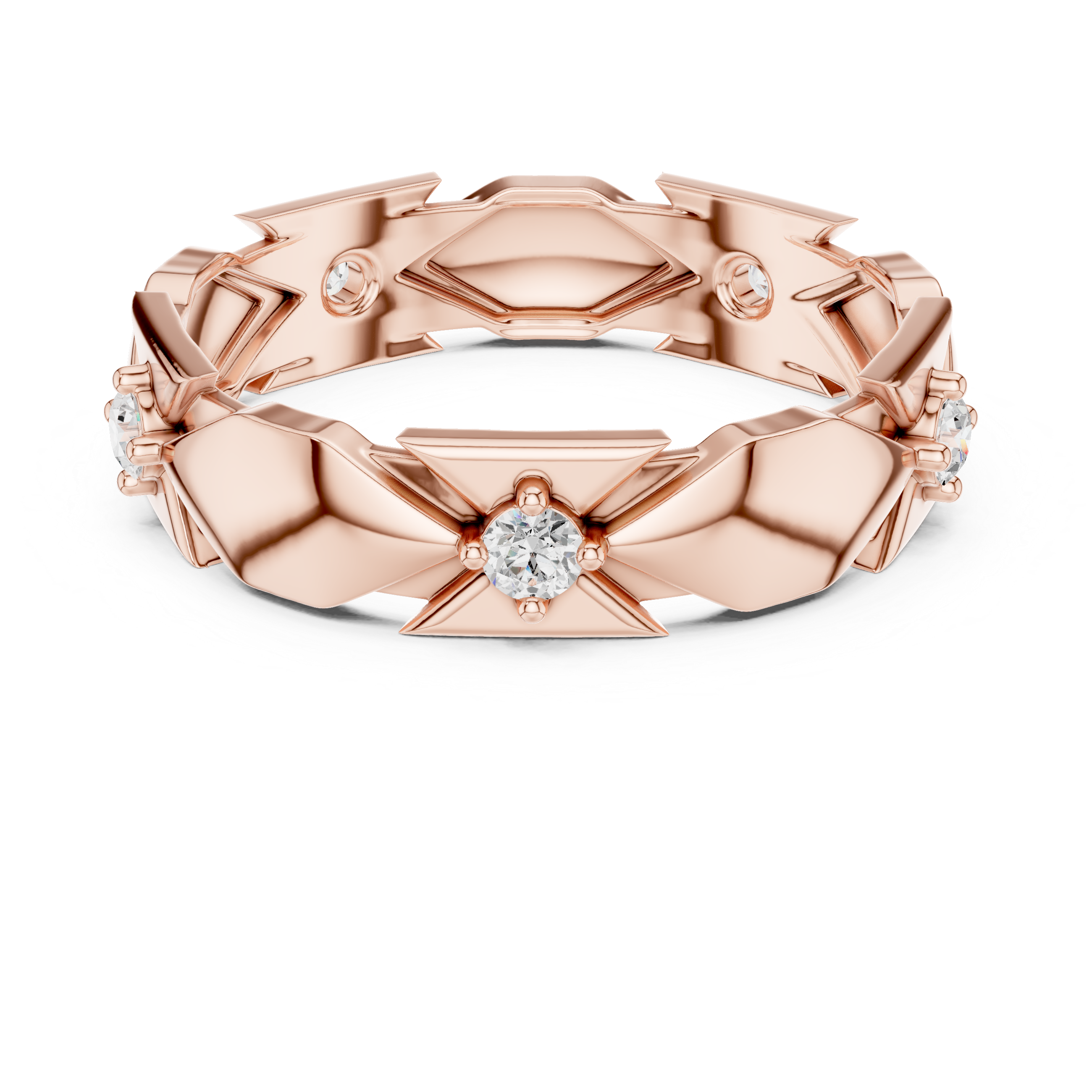 Minimal Bezel Diamond Wedding Band Ring