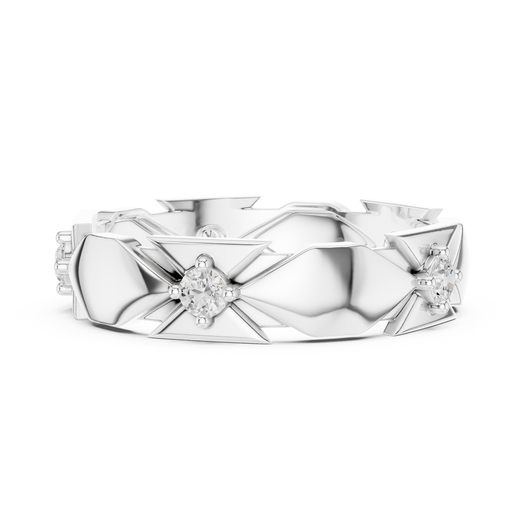 Minimal Bezel Diamond Wedding Band Ring