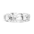 Minimal Bezel Diamond Wedding Band Ring