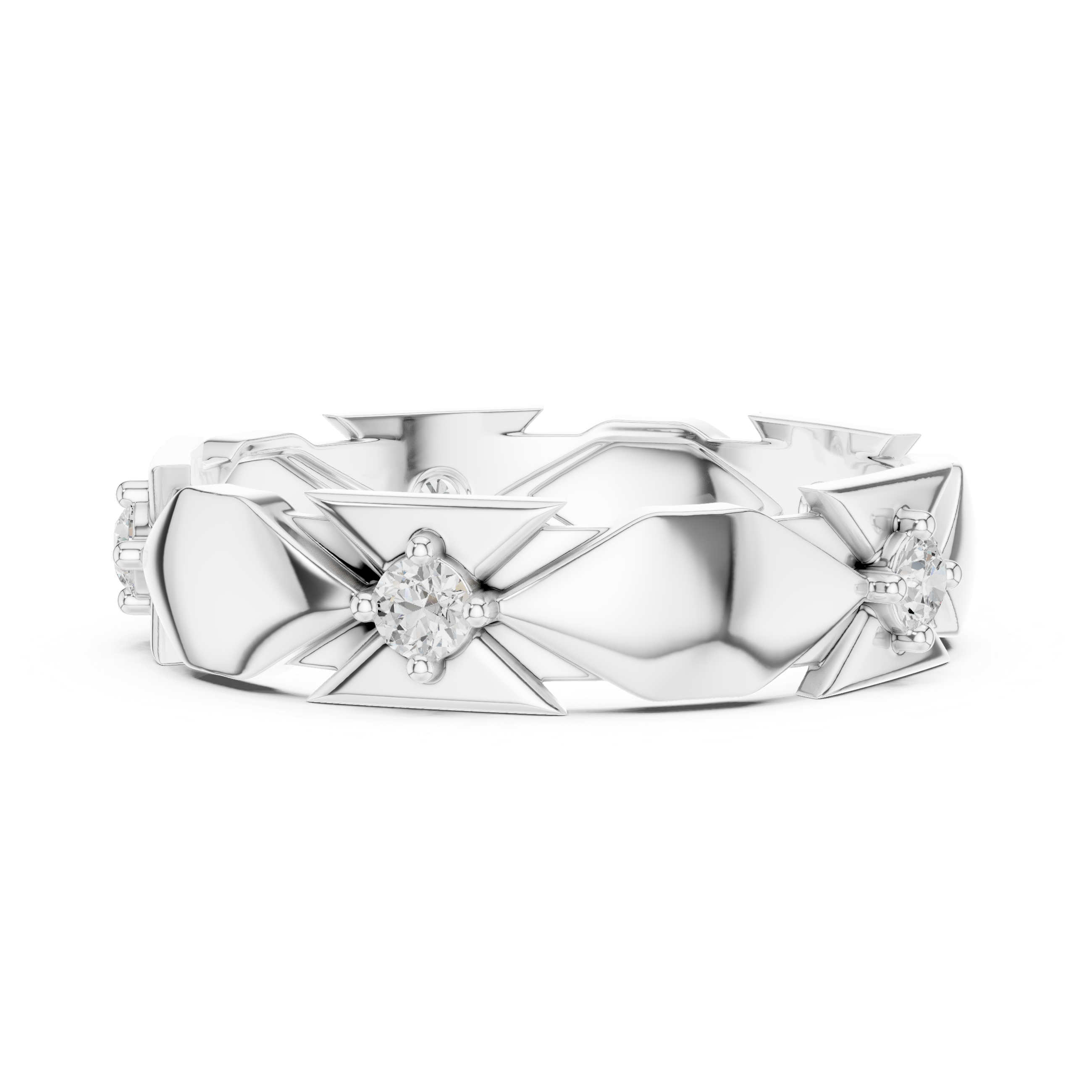 Minimal Bezel Diamond Wedding Band Ring