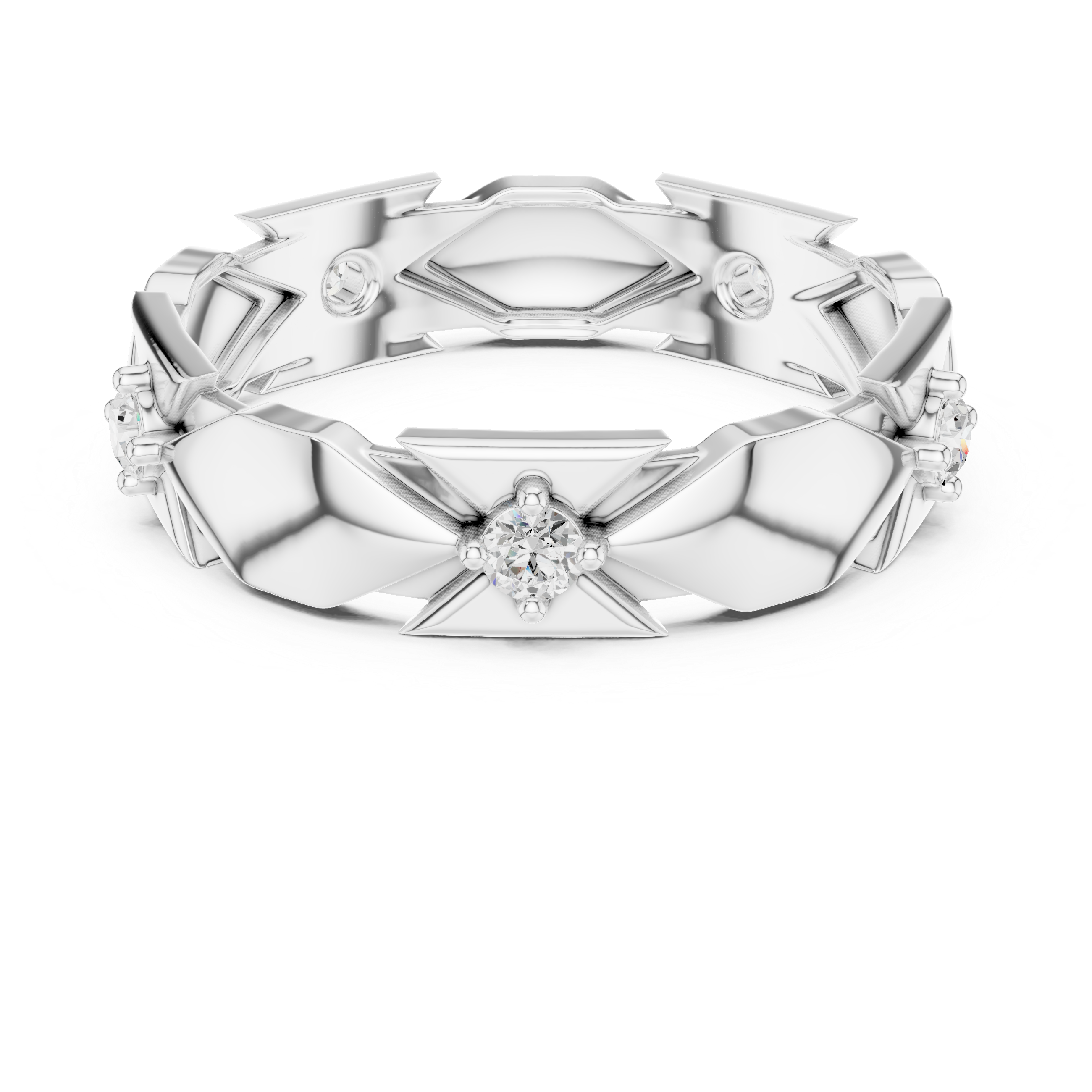 Minimal Bezel Diamond Wedding Band Ring