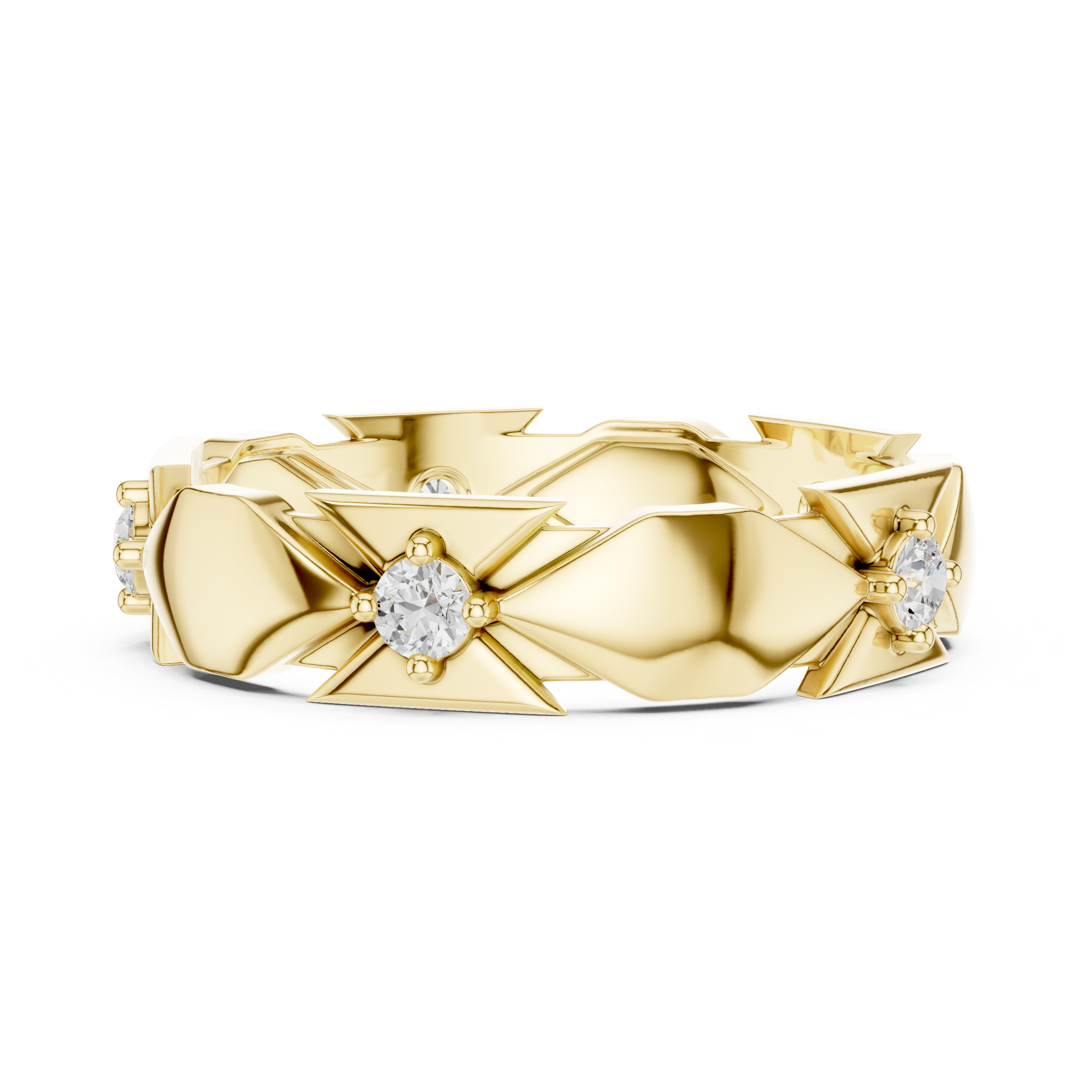 Minimal Bezel Diamond Wedding Band Ring